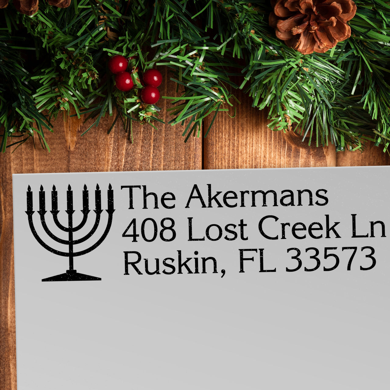 Menorah Address Stamp