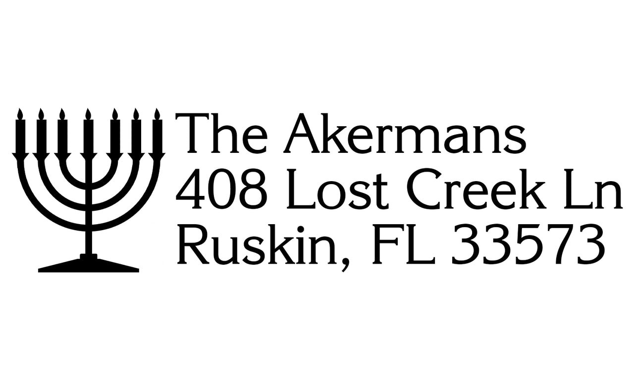 Menorah Address Stamp