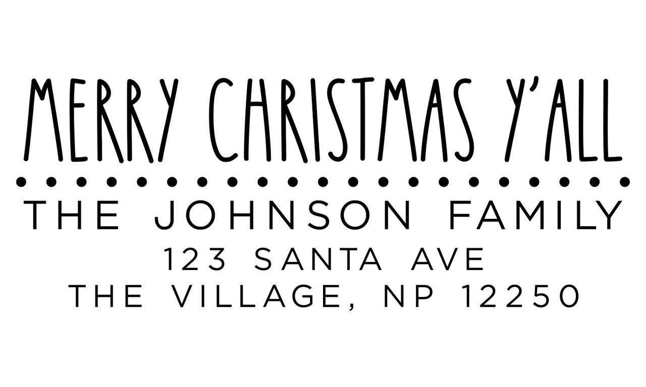 Merry Christmas Y'all Address Stamp