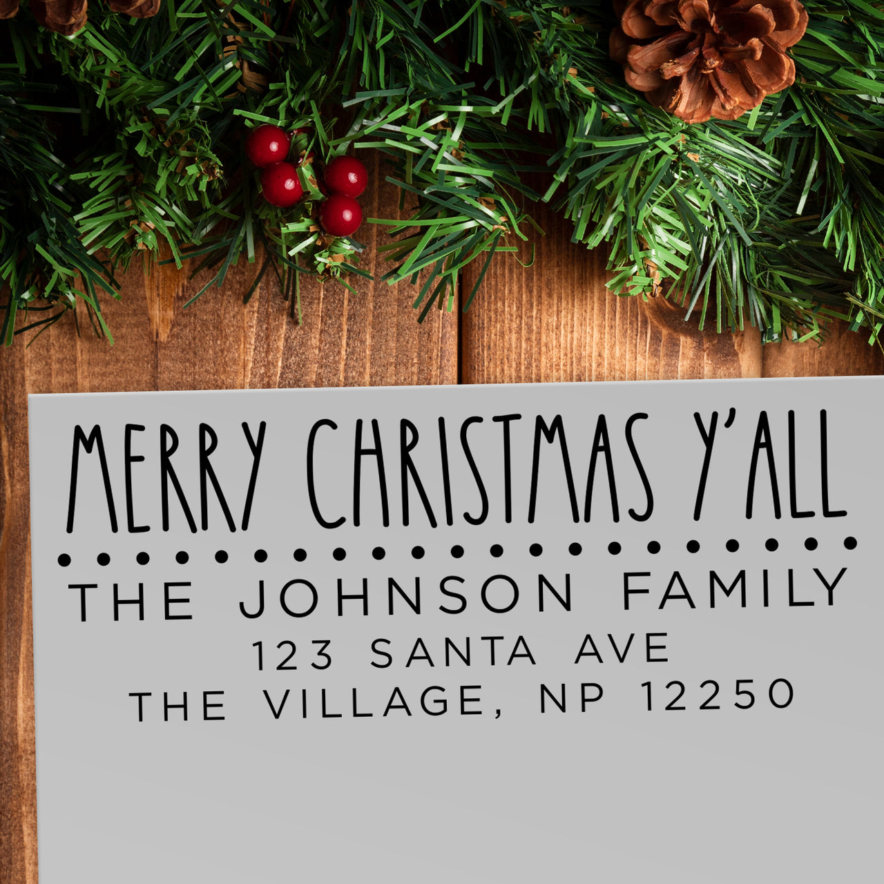 Merry Christmas Y'all Address Stamp