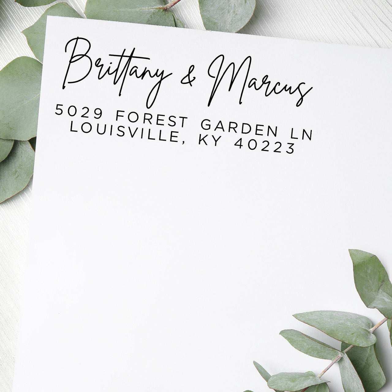 Modern Couple Address Stamp