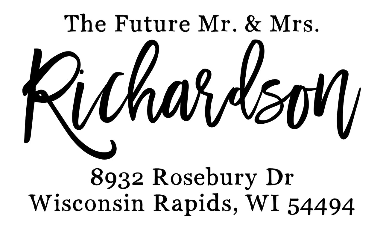The Future Mr. & Mrs. Farmhouse Address Stamp