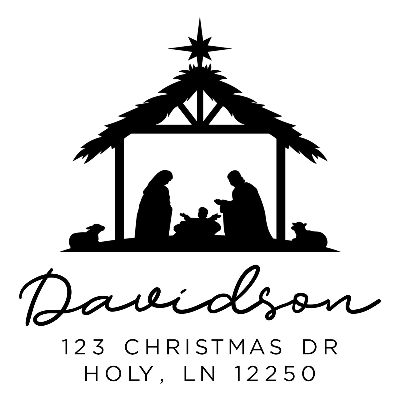 Christmas Nativity Address Stamp