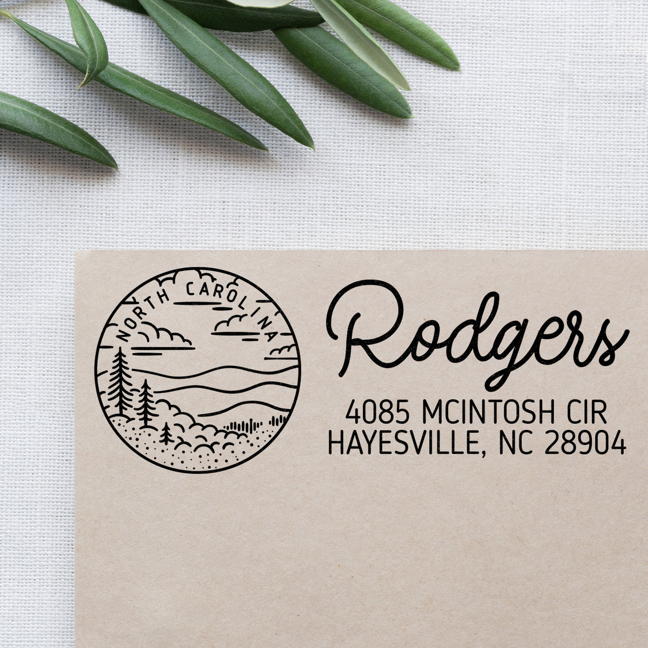 North Carolina Address Stamp