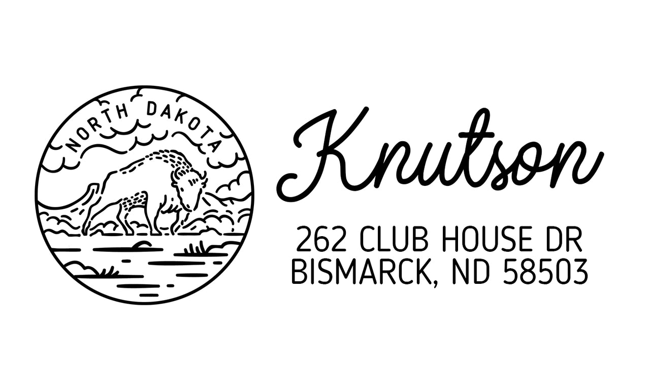 North Dakota Address Stamp