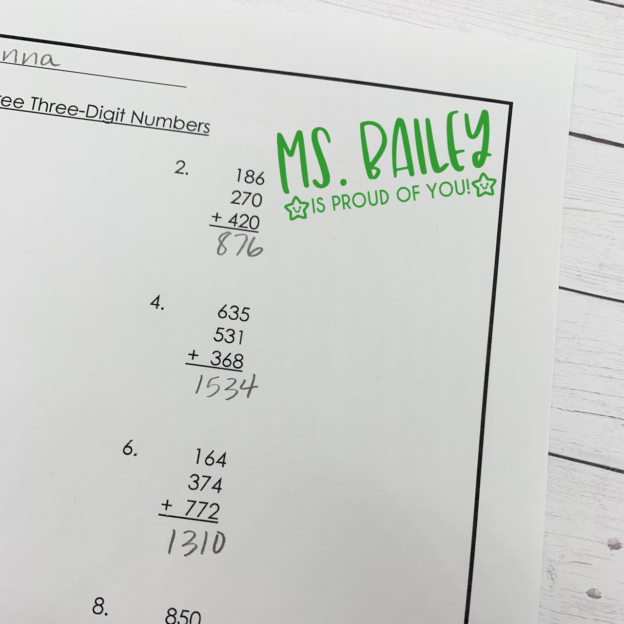 Proud of You Teacher Stamp