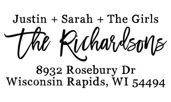 The Richardsons Family Address Stamp