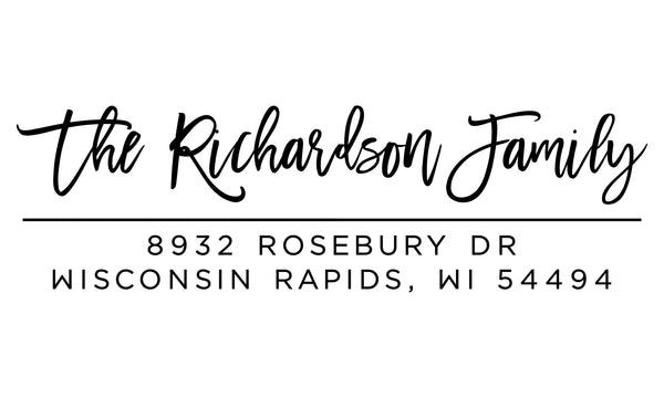 The Richardson Family Address Stamp - Boutique Stamps & Gifts