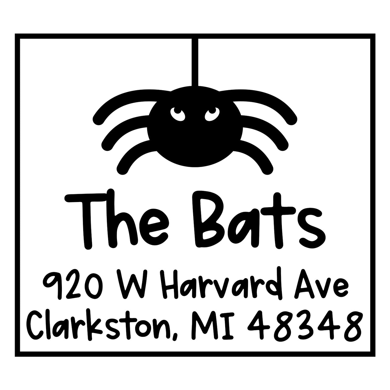 Halloween Spider Address Stamp