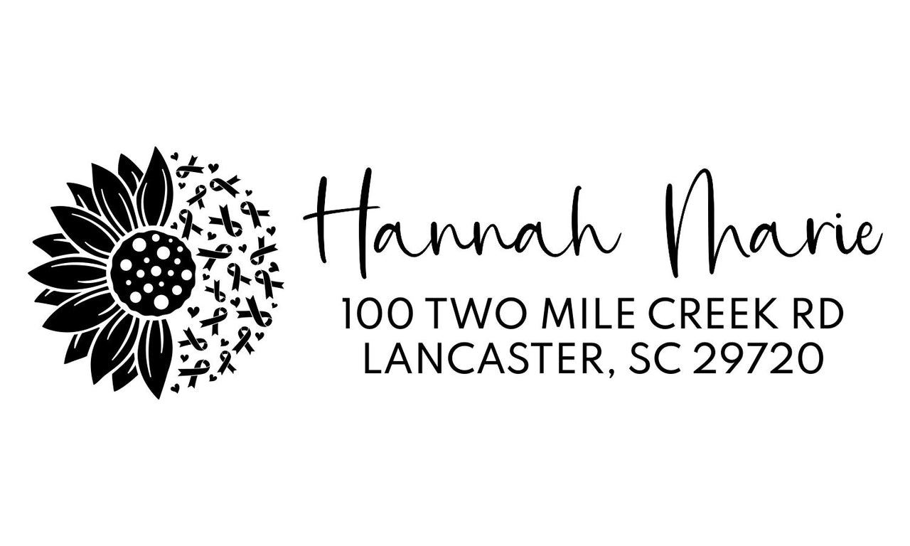 Sunflower Awareness Ribbon Address Stamp