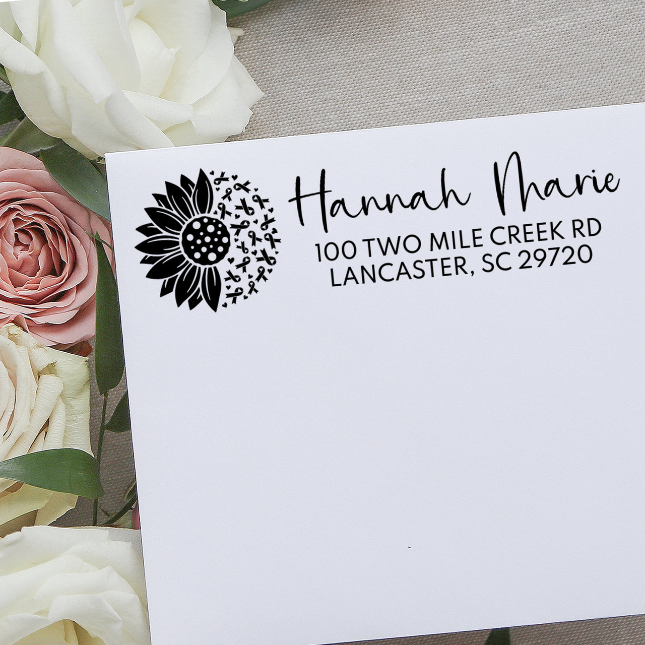 Sunflower Awareness Ribbon Address Stamp
