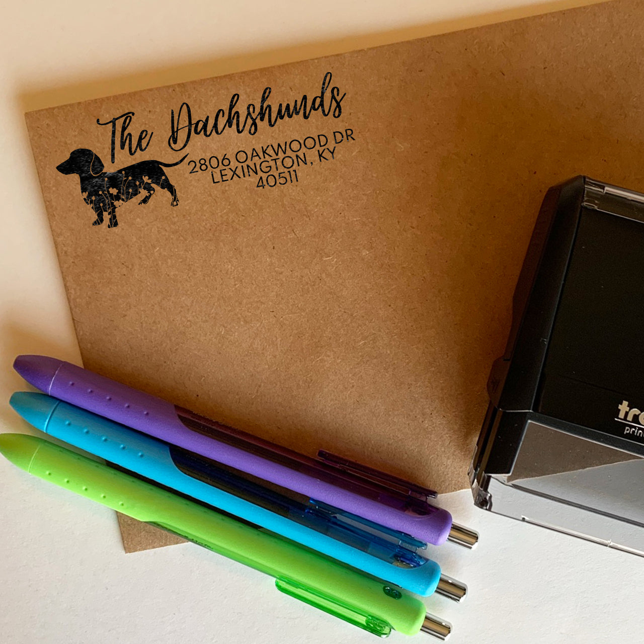 Dachshund Address Stamp