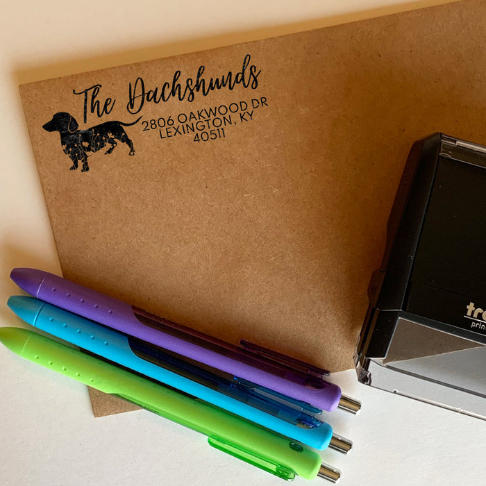 Dachshund Address Stamp