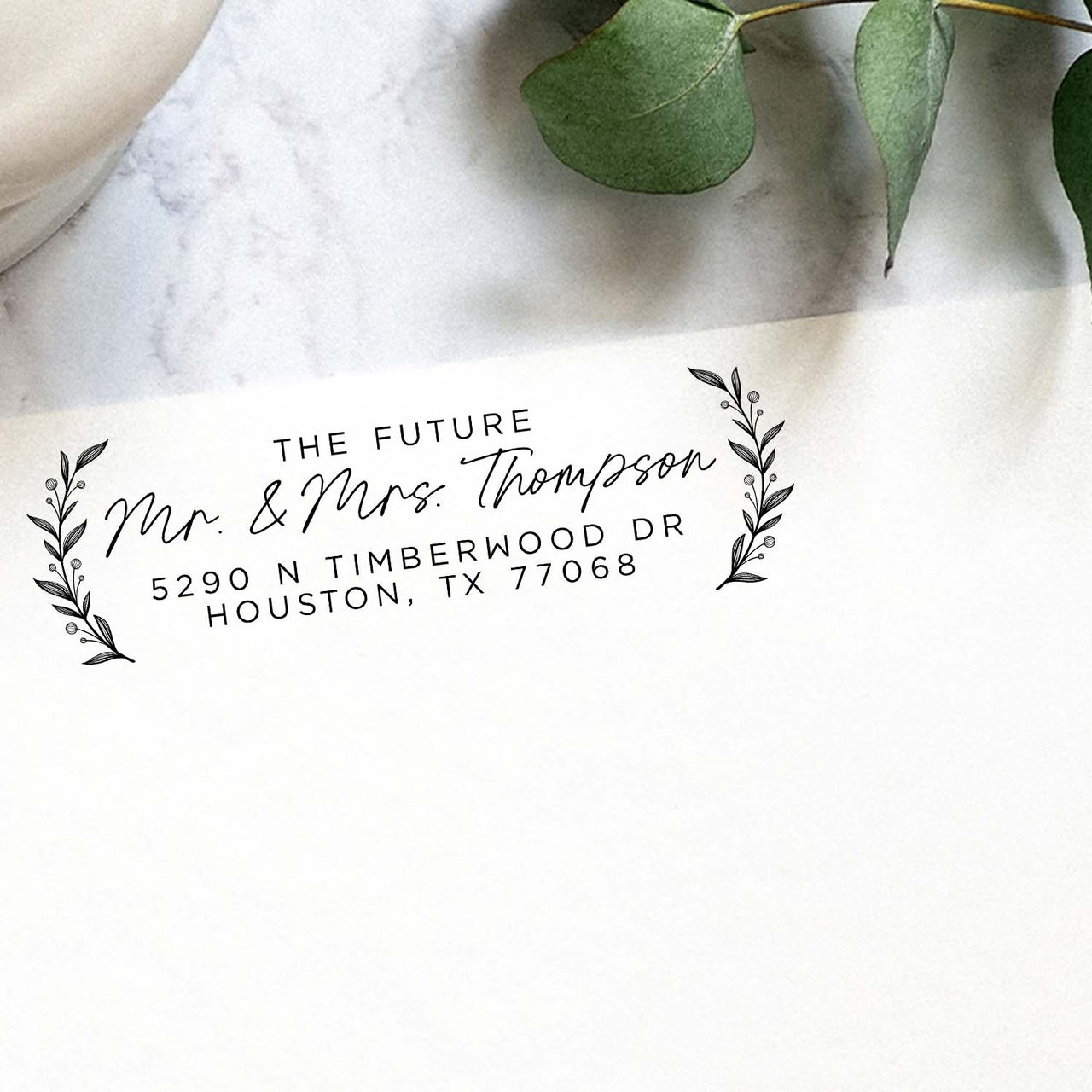 The Future Mr. & Mrs. Floral Address Stamp