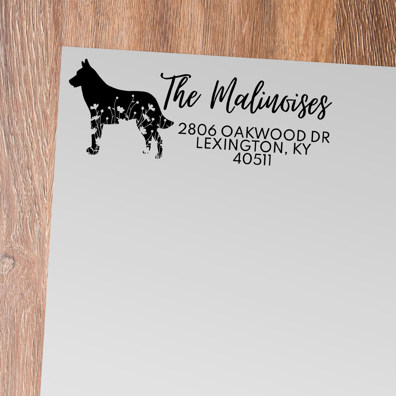 Malinois Address Stamp