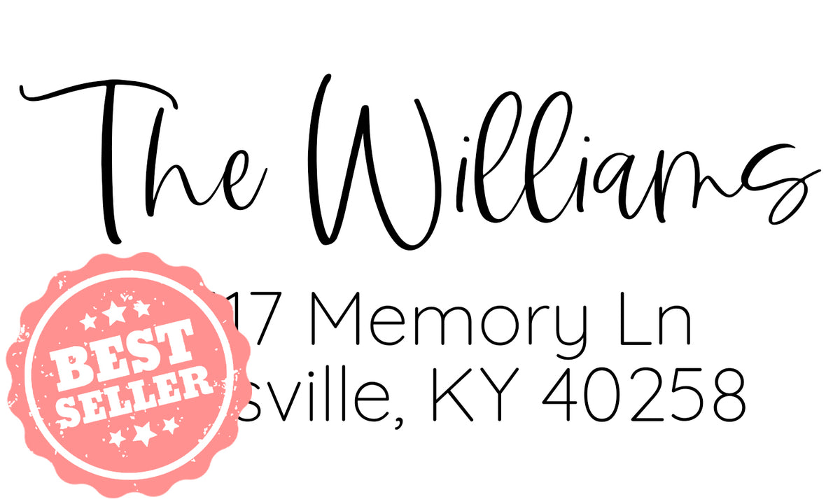 Modern Script Custom Address Stamp Boutique