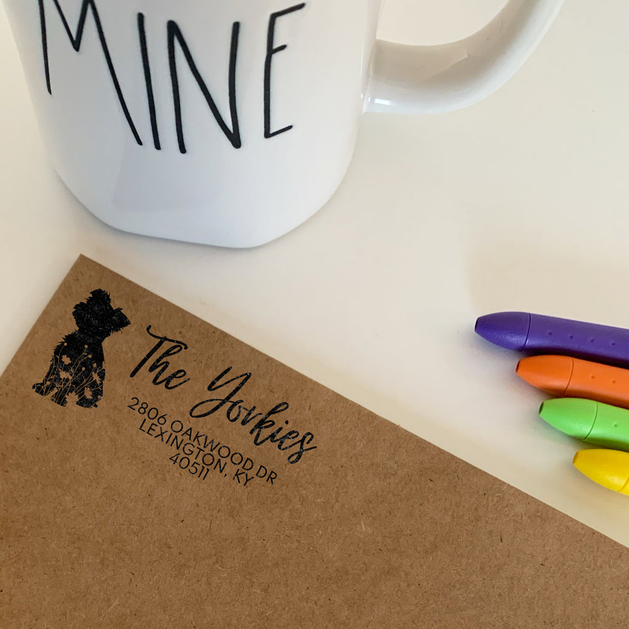 Yorkie Address Stamp