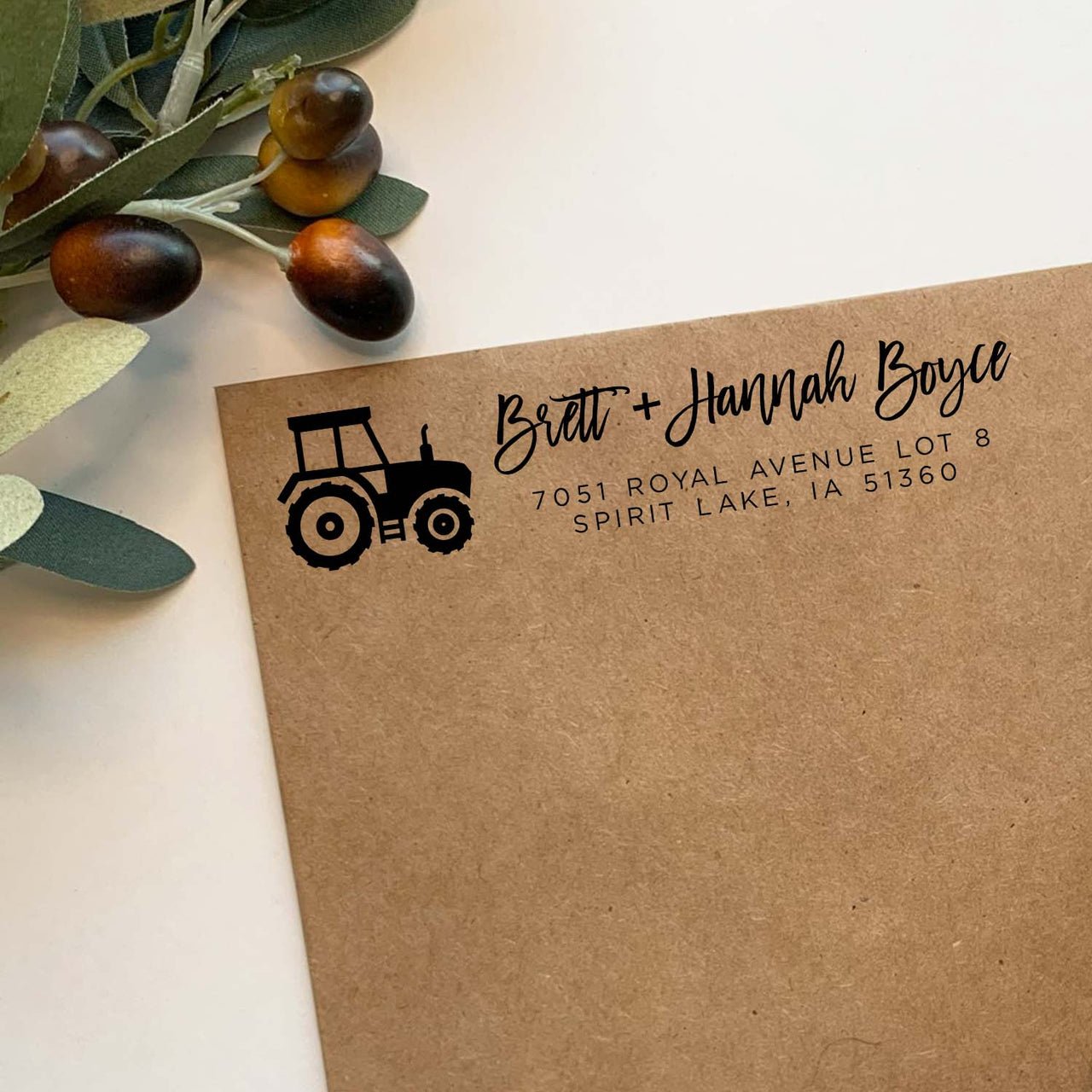 Tractor Address Stamp