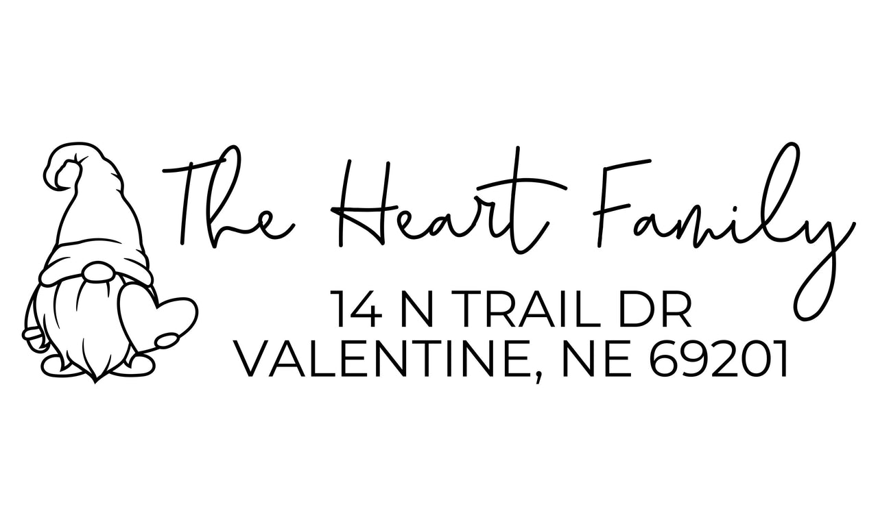Valentine Gnome Address Stamp