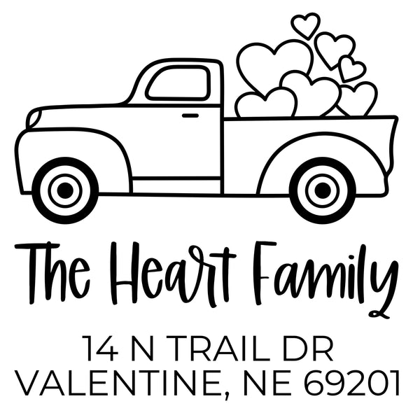 Valentine Truck Address Stamp