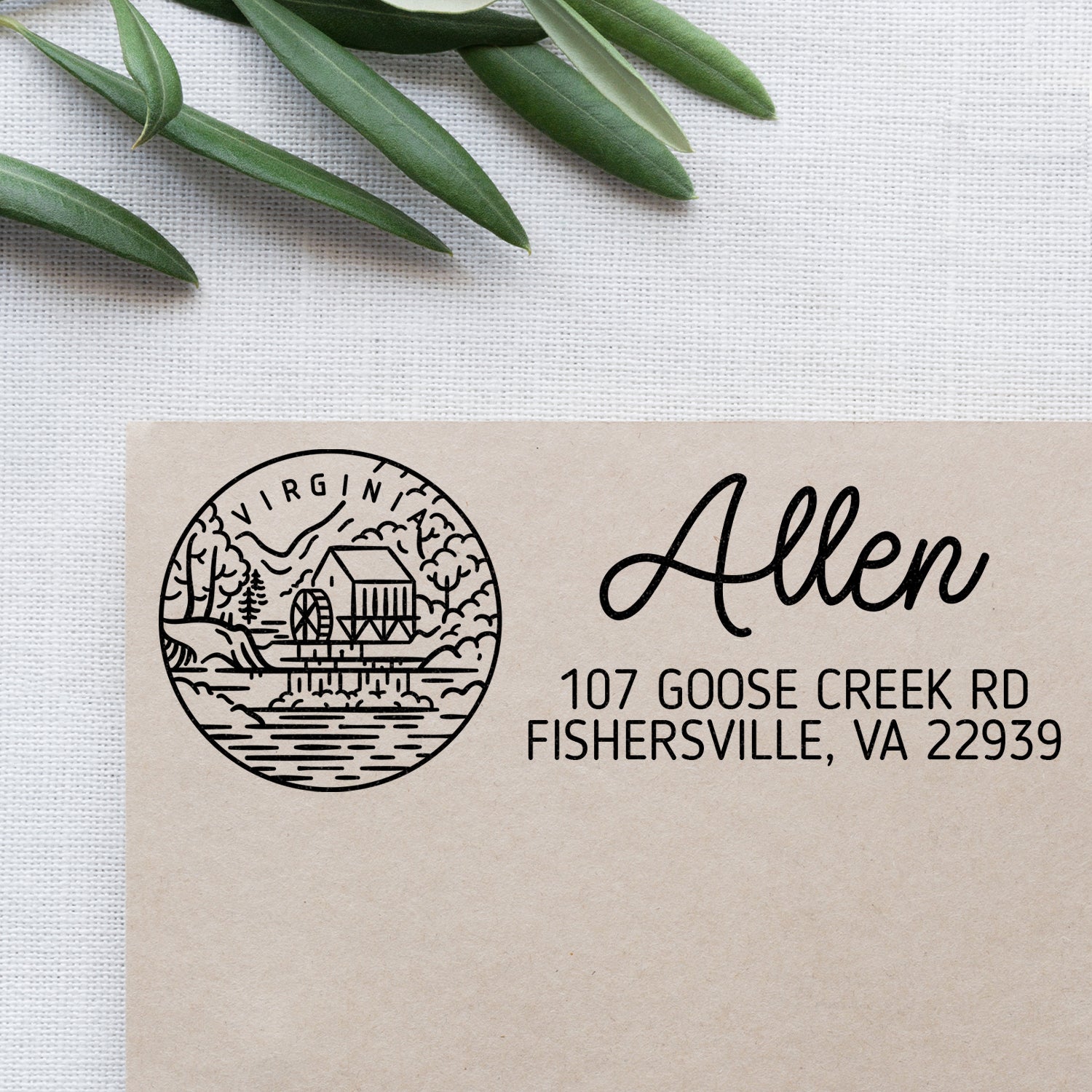 Virginia Address Stamp - Boutique Stamps & Gifts