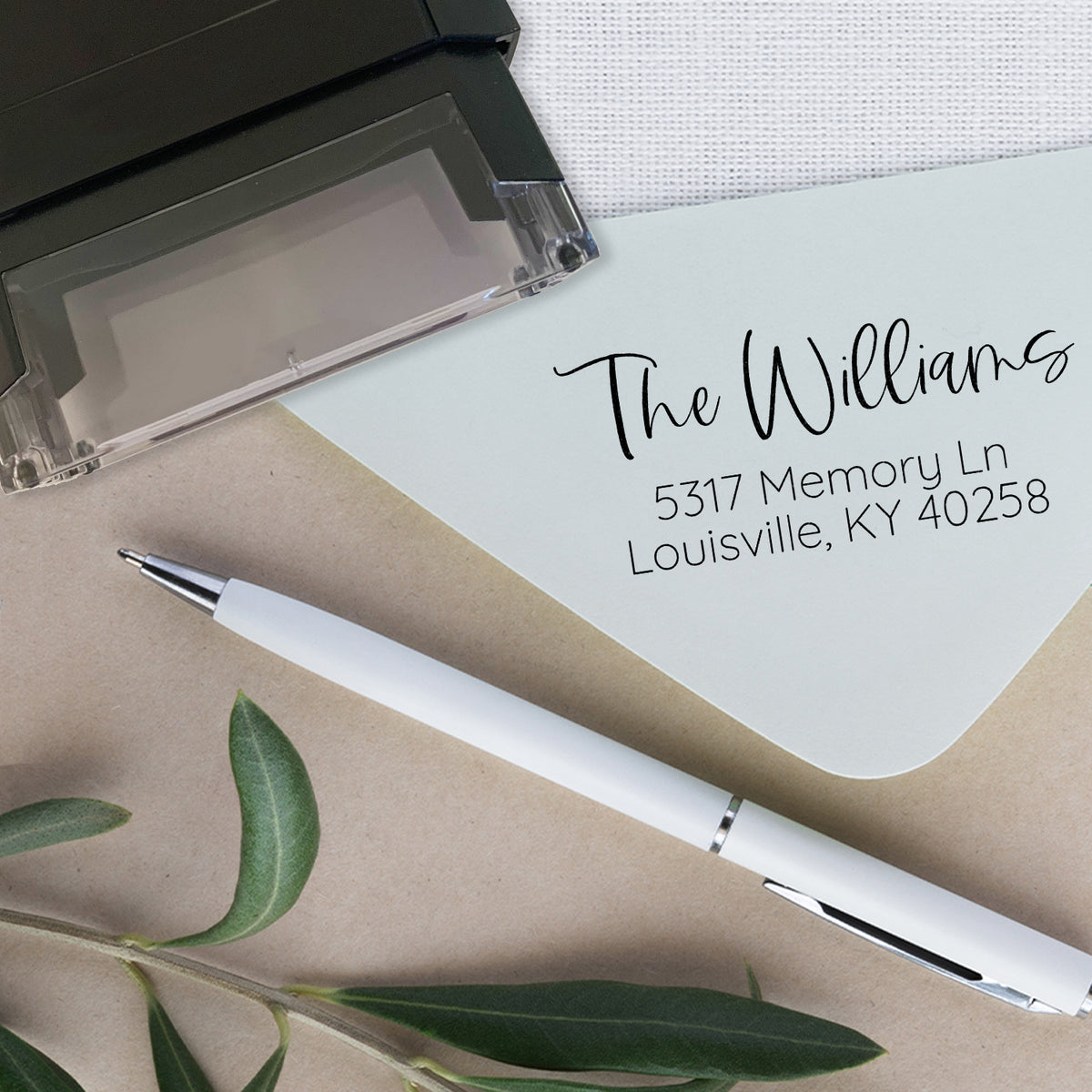 Modern Script Custom Address Stamp Boutique