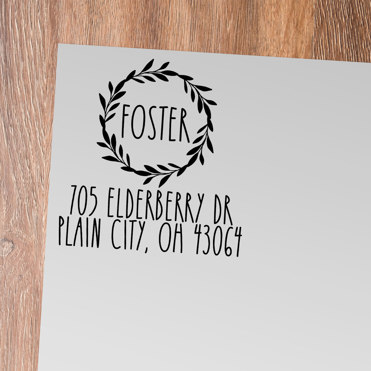 Winter Wreath Address Stamp