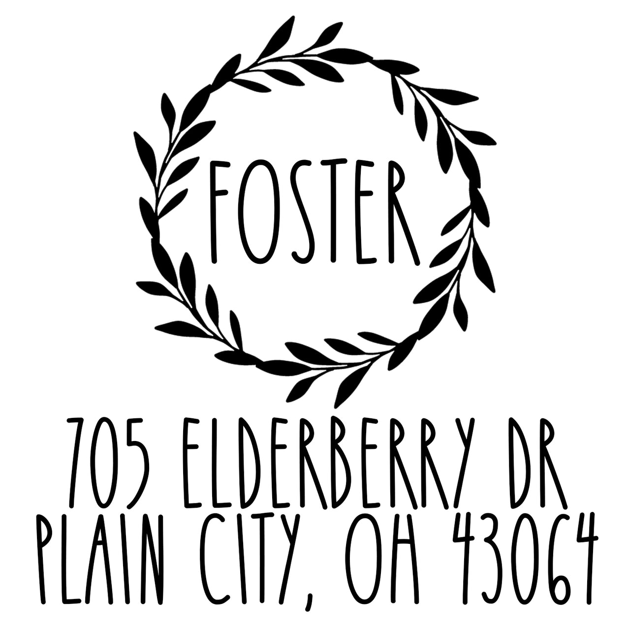Winter Wreath Address Stamp