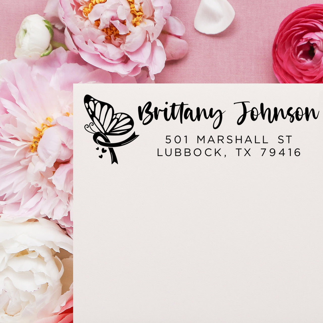 Butterfly Awareness Ribbon Address Stamp