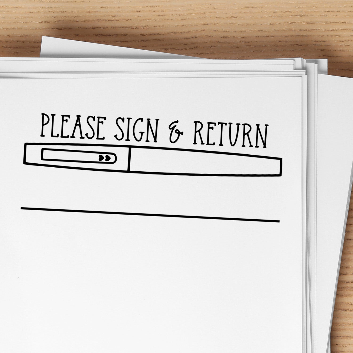 Sign & Return Flair Pen Stamp - Boutique Stamps & Gifts